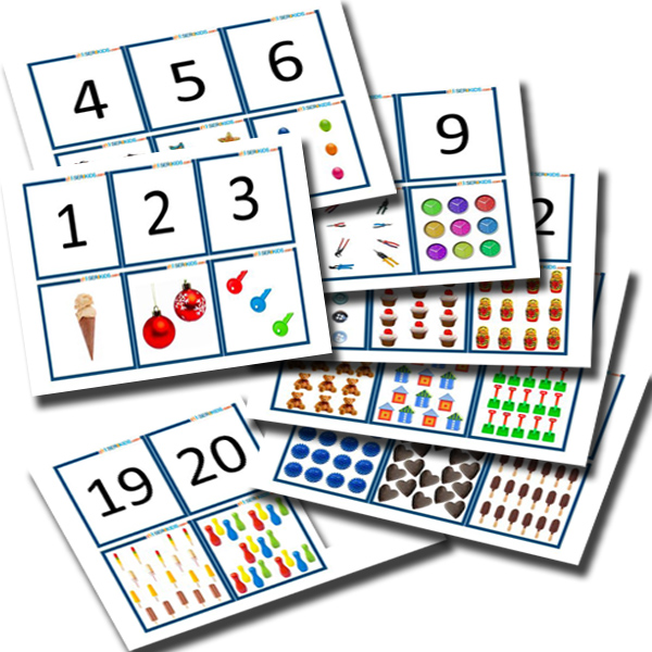 One to Twenty Number & Quantity Flash Cards